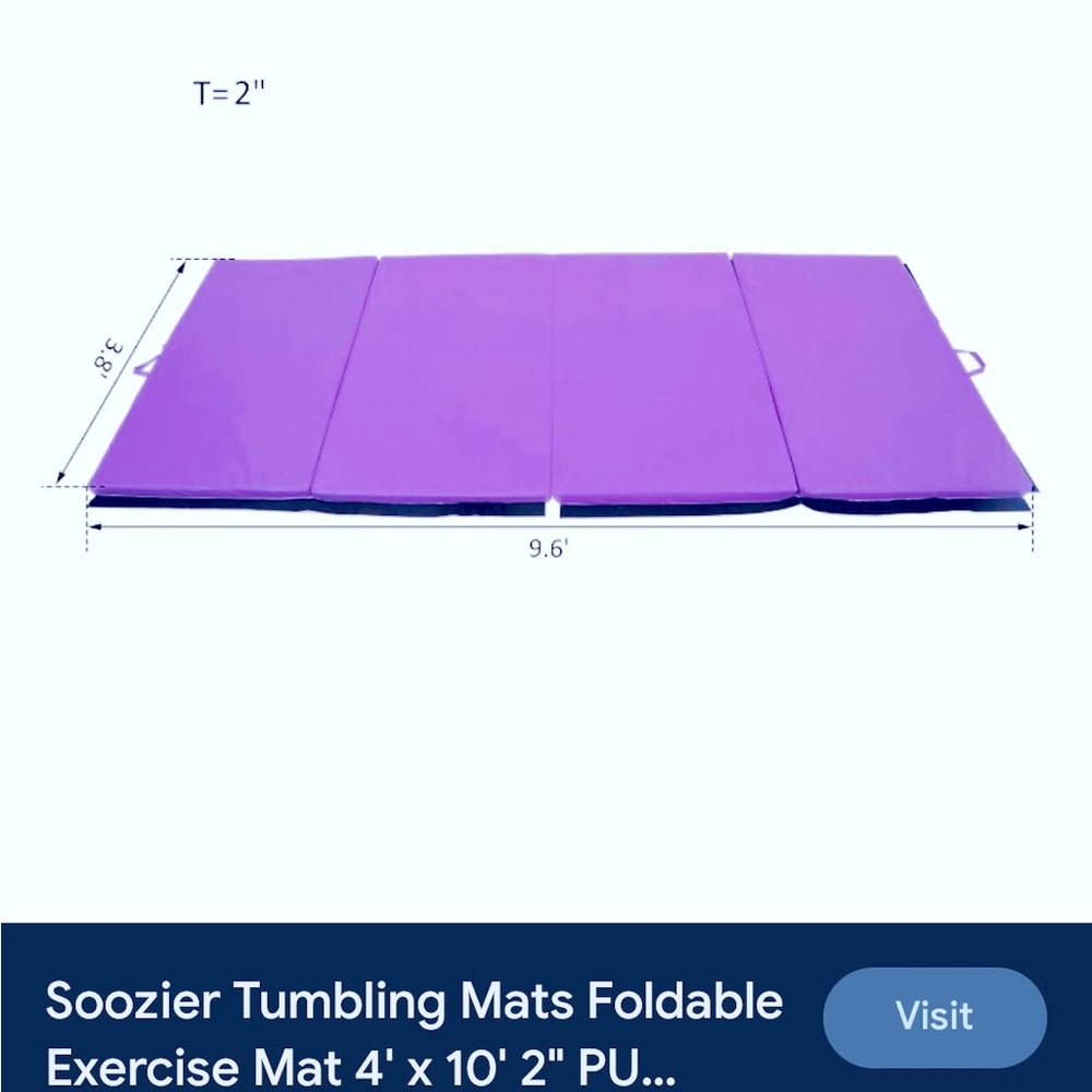 Soozier tumble mat 4 X 10 X 2in thick leather material.